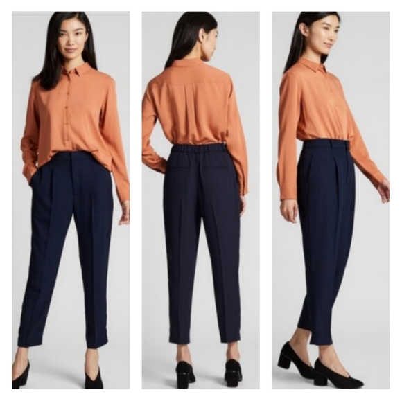 uniqlo drape tapered ankle length pants